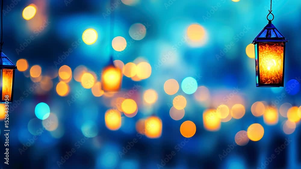 Aufkleber lanterns and lights: warm, inviting lanterns and bokeh lights create a magical atmosphere of celebra