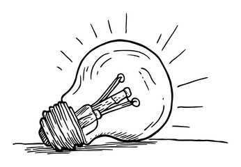 creative idea concept with glowing lightbulb