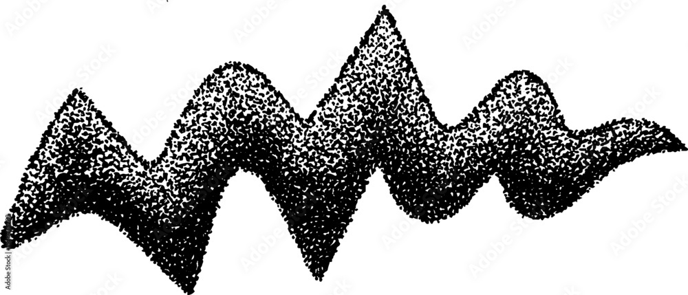 Aufkleber stippling ink abstract shape design for art projects and prints