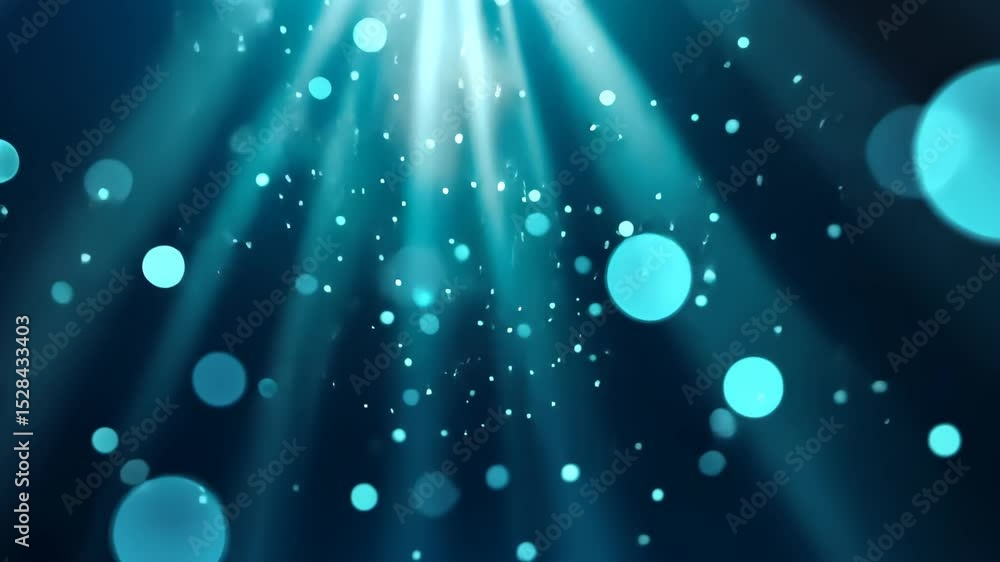 Poster turquoise bokeh burst: an ethereal burst of turquoise light creates a mesmerizing bokeh effect, spar