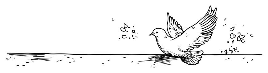 dove flying with gentle wind symbolism