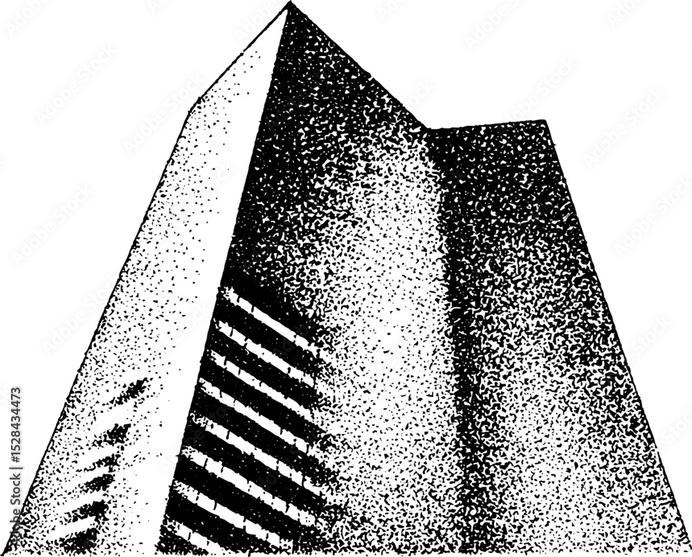 Aufkleber abstract architecture in stippling ink art for modern design projects