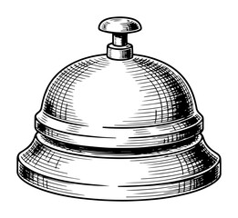 classic hotel bell hand drawn vintage illustration