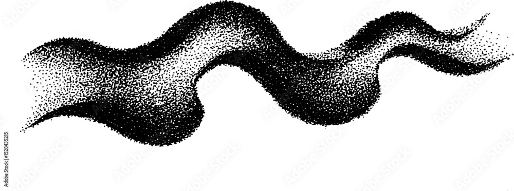 Poster ink stippling art featuring abstract wave design with intricate detail
