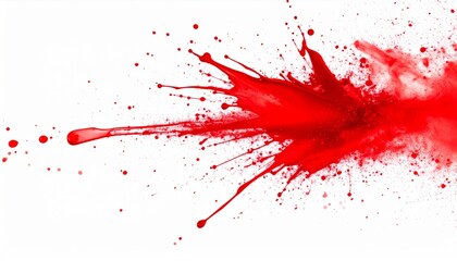 Red Paint Splatter on White Background