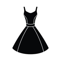 Little Black Fashion Icon Vector Illustration Silhouette