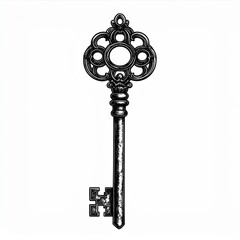 Ornate Antique Skeleton Key Illustration