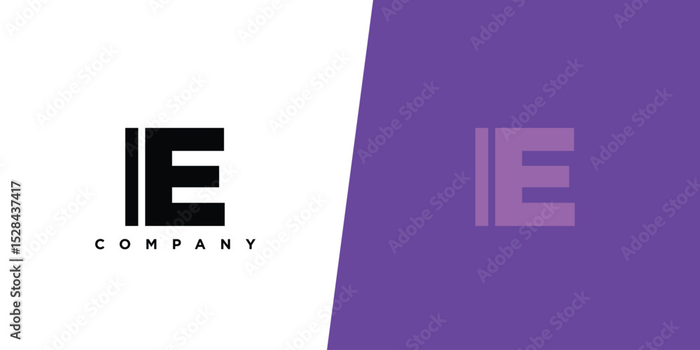 Aufkleber Letter I and E, IE logo design template. Minimal monogram initial based logotype.