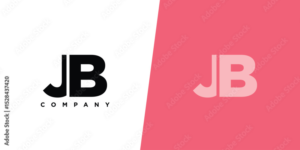 Poster letter j and b, jb logo design template. minimal monogram initial based logotype.