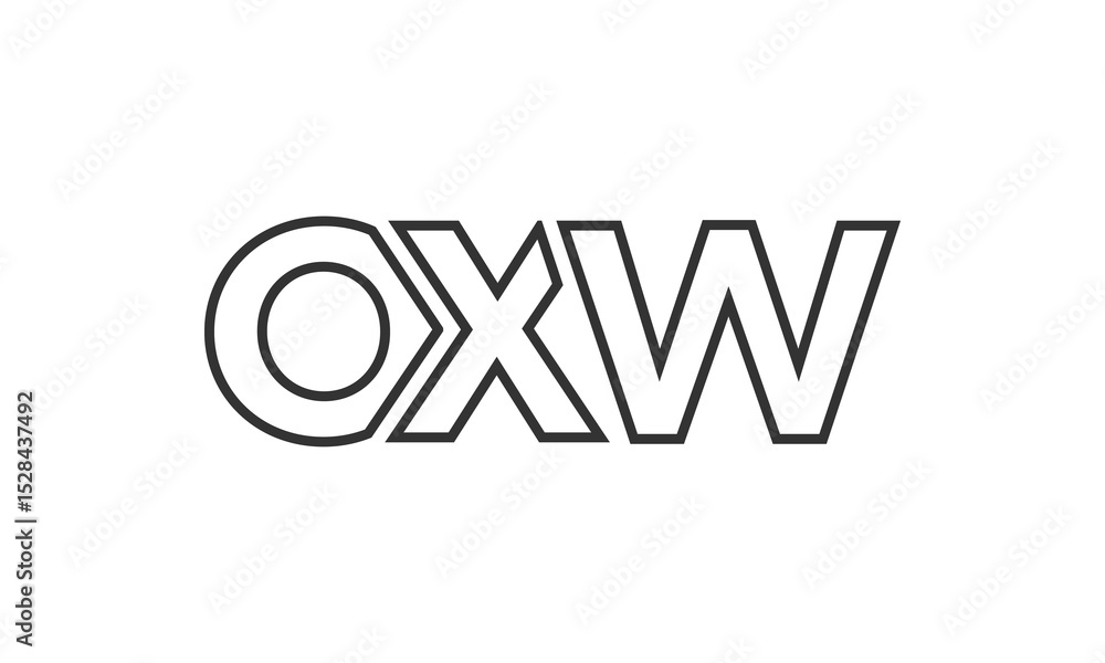 Poster oxw logo design template with strong and modern bold text. initial based vector logotype featuring s