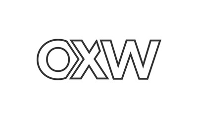 OXW logo design template with strong and modern bold text. Initial based vector logotype featuring simple and minimal typography. Trendy company identity.