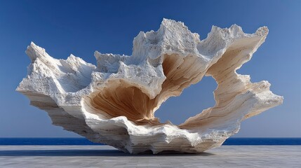 Abstract Rock Formation by the Sea  Modern Art Sculpture