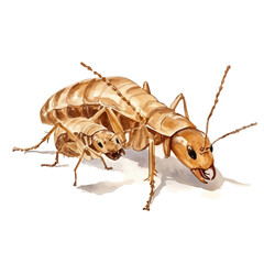 A Mother Termite With Her Kid, watercolor vector, high quality, isolated on a white background.