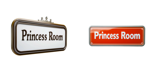 Princess room decorations interior space signage whimsical theme. Cut out png set