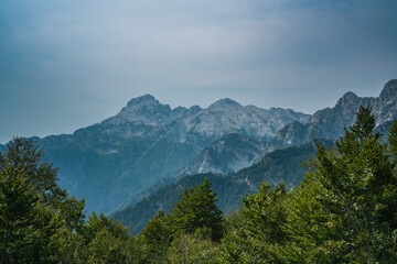 mountains and clouds
