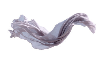 Flowing fabric in soft, muted colors against a transparent background, ideal for design purposes.