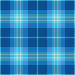 Vibrant blue plaid pattern, perfect for textile design, website backgrounds, or fashion illustrations. This seamless texture offers a fresh, modern take on a classic style.