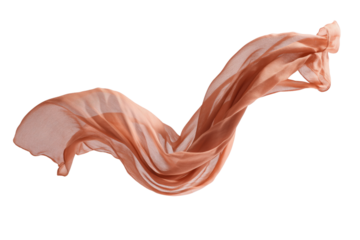 Flowing sheer fabric in warm tones creates an elegant and dreamy atmosphere, perfect for stylish designs.