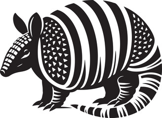 Simple black an white armadillo vector isolated on a white background.