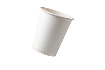 White paper cup Isolated on transparent Background, perfect for beverage serving and food presentation.