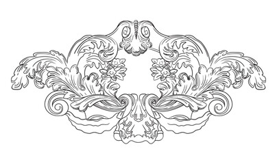 Floral monogram vintage design element vector illustration