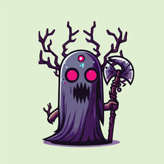vector style cute unique monster mascot