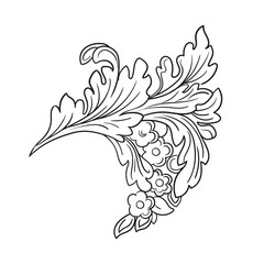 Floral elegant baroque design element vector illustration