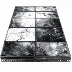 Fototapeta premium Gray and Black Stone Tiles Texture Background