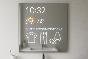 Smart Mirror or Smart Glass with Ai Technology for clothing or smart living