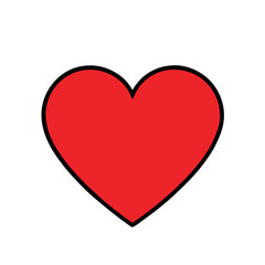 Thin Red Heart with Tiny Hearts Around the Edge – Decorative Vector Illustration