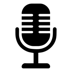 Retro Microphone Icon Vintage Style Audio Recording Symbol