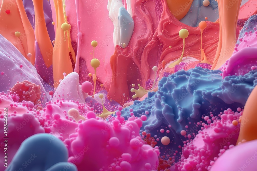 Poster Abstract Colorful Patterns Create a Vibrant Undersea World of Swirling Textures and Shapes