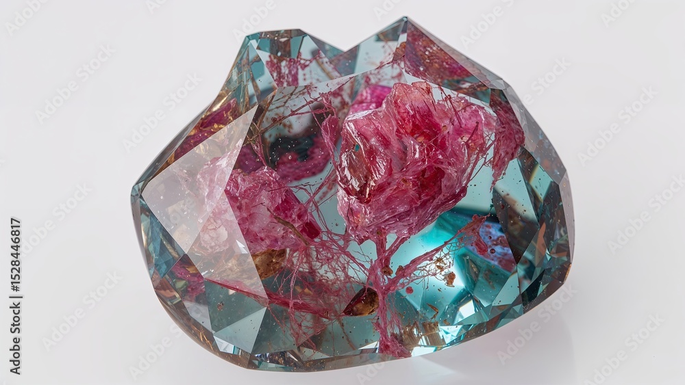 Poster beautiful multicolored crystal showcasing intricate patterns and vibrant hues
