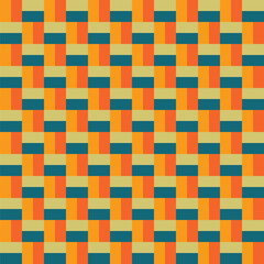 Pattern designed from yellow, orange, blue and green rectangles
