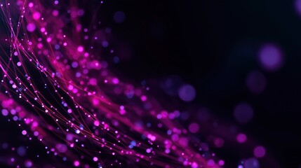 Futuristic Wellness Tech UI with Glowing Pink and Purple Light Particles