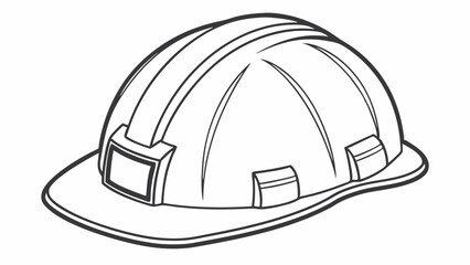 Line Art Illustration of a Hard Hat Safety Helmet Design