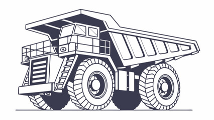 Naklejka premium Stylized Illustration of a Large Mining Dump Truck