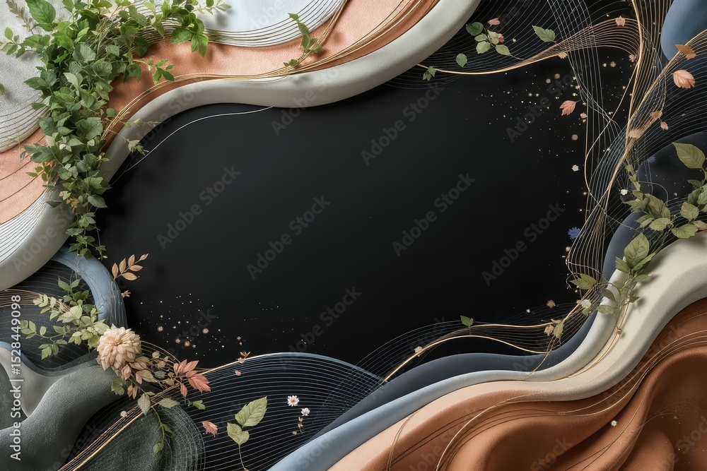 Poster Colorful Natural Elements Arranged in an Artistic Composition With Waves of Texture
