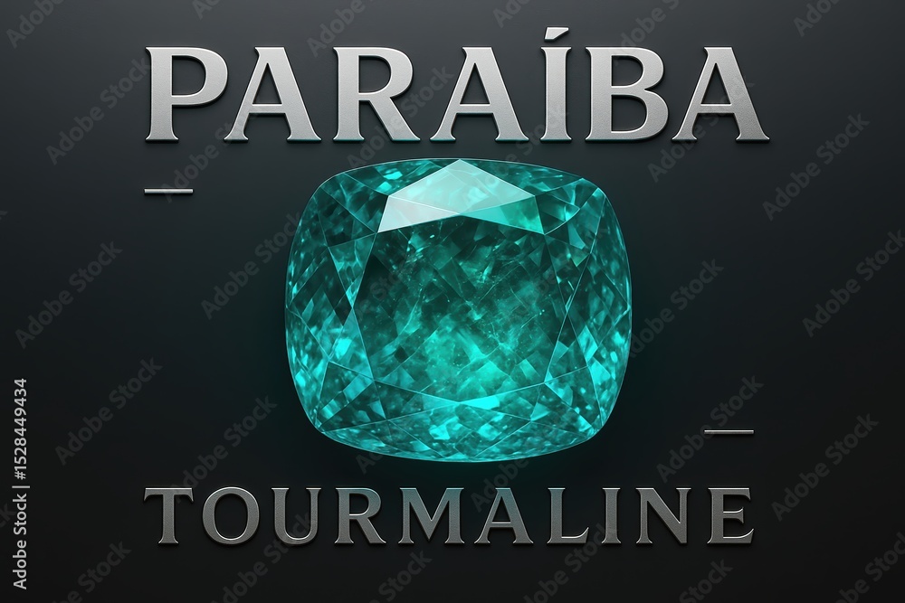 Poster stunning paraiba tourmaline gem in a luxurious setting with vibrant color and exquisite cut