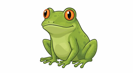 Green Frog with Orange Eyes