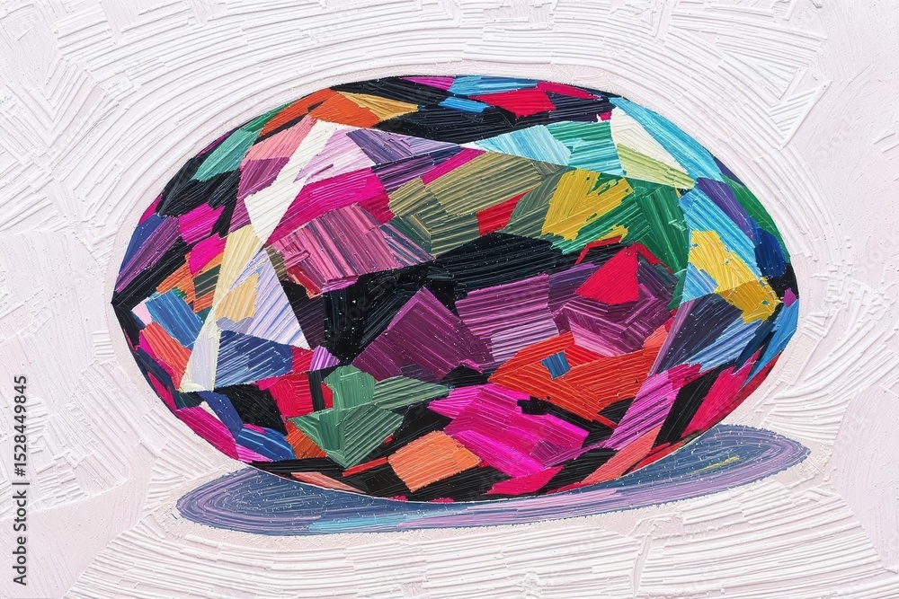 Poster Polychrome Tourmaline Displays Vibrant Colors and Unique Patterns Against a Textured Background
