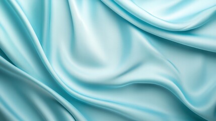 Obraz premium An elegant display of blue satin fabric, flowing gracefully in soft folds, evoking feelings of luxury and sophistication that captivates the viewer's eye with its sheen.