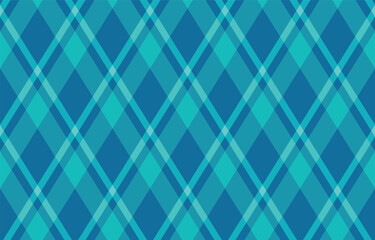 Fototapeta premium Vibrant teal and blue diagonal plaid pattern. Perfect for textile design, website backgrounds, or any project needing a modern, geometric texture.