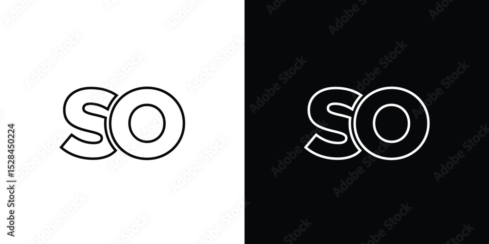 Poster letter s and o, so logo design template. minimal monogram initial based logotype.