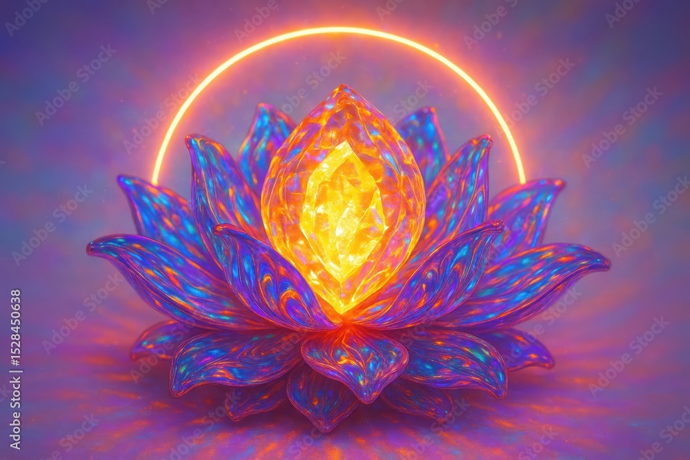 Poster energy symbol representing self healing and emotional recovery in an artistic design