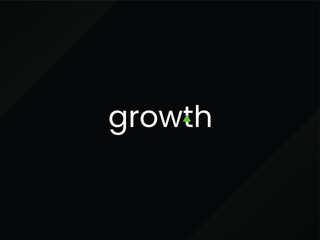 Growth wordmark logo design template for finance and invest