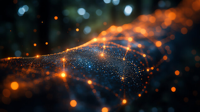 Abstract Glowing Network Digital Connectivity and Innovation