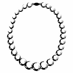Obraz premium Elegant black necklace design with circular beads on white background 