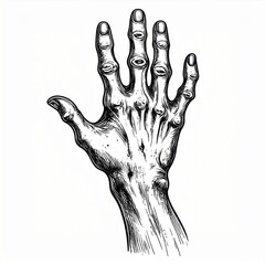 Detailed Black And White Hand Drawing