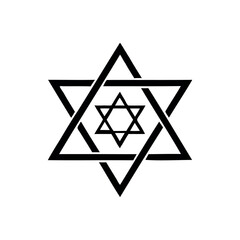 Geometric Star Design - Artistic Monochrome Illustration